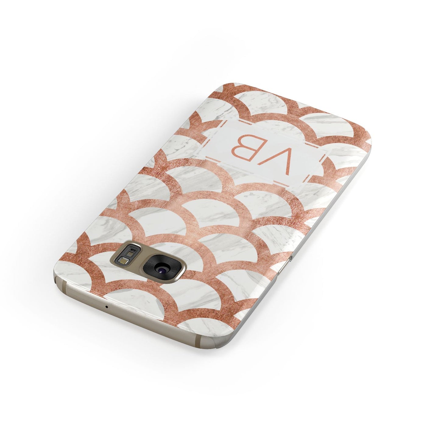 Personalised Marble Initials Scales Samsung Galaxy Case Front Close Up