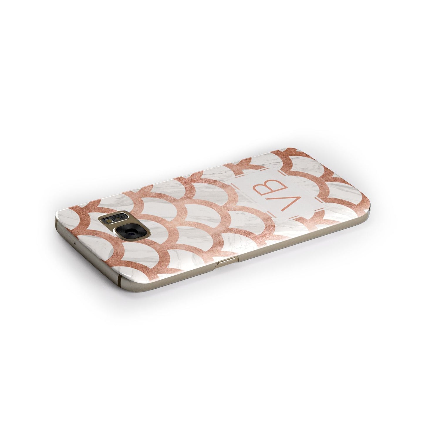 Personalised Marble Initials Scales Samsung Galaxy Case Side Close Up