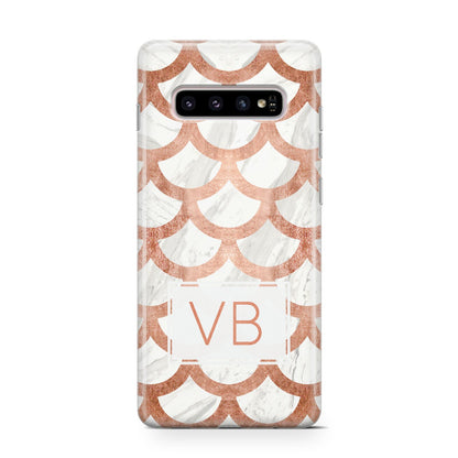 Personalised Marble Initials Scales Samsung Galaxy S10 Case