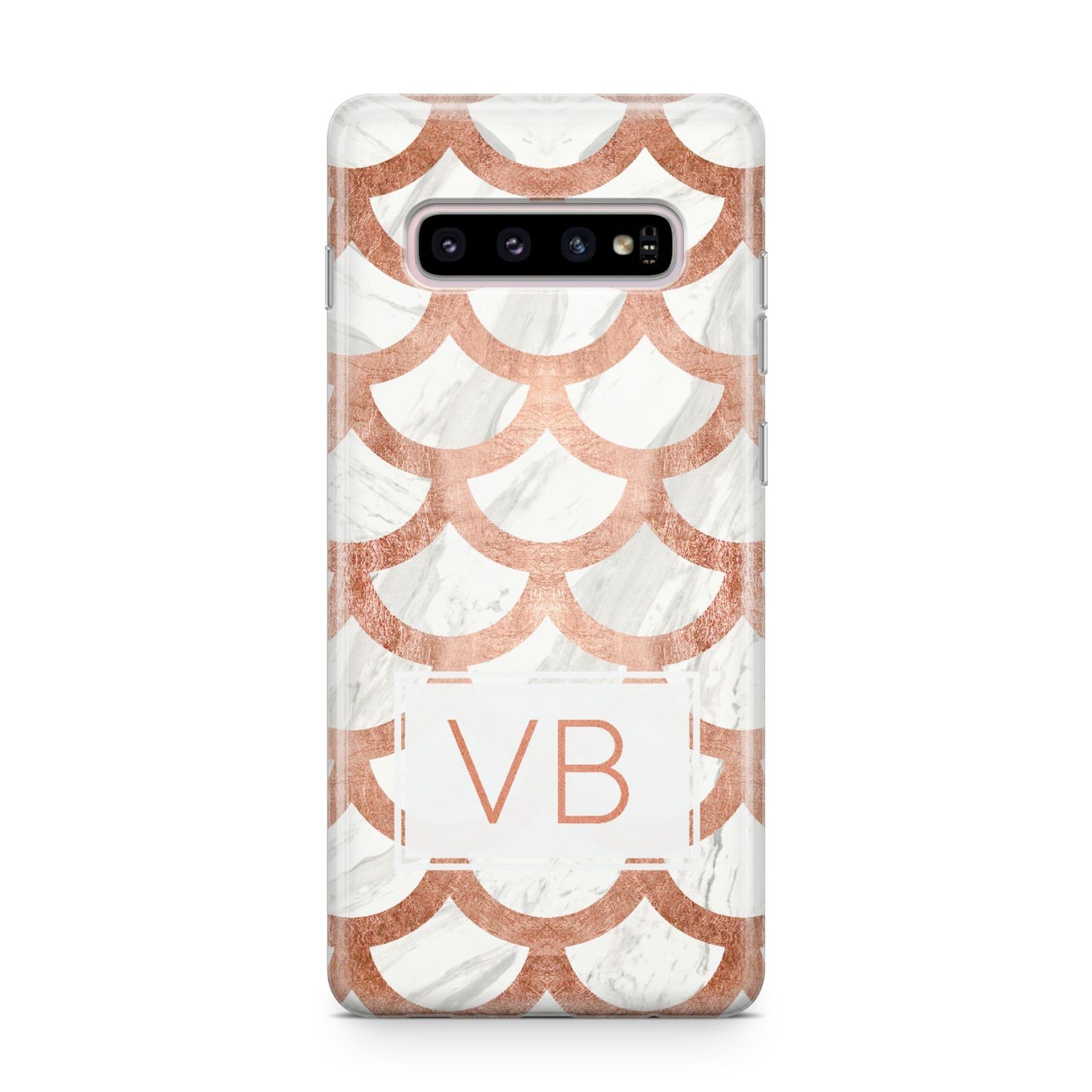 Personalised Marble Initials Scales Samsung Galaxy S10 Plus Case