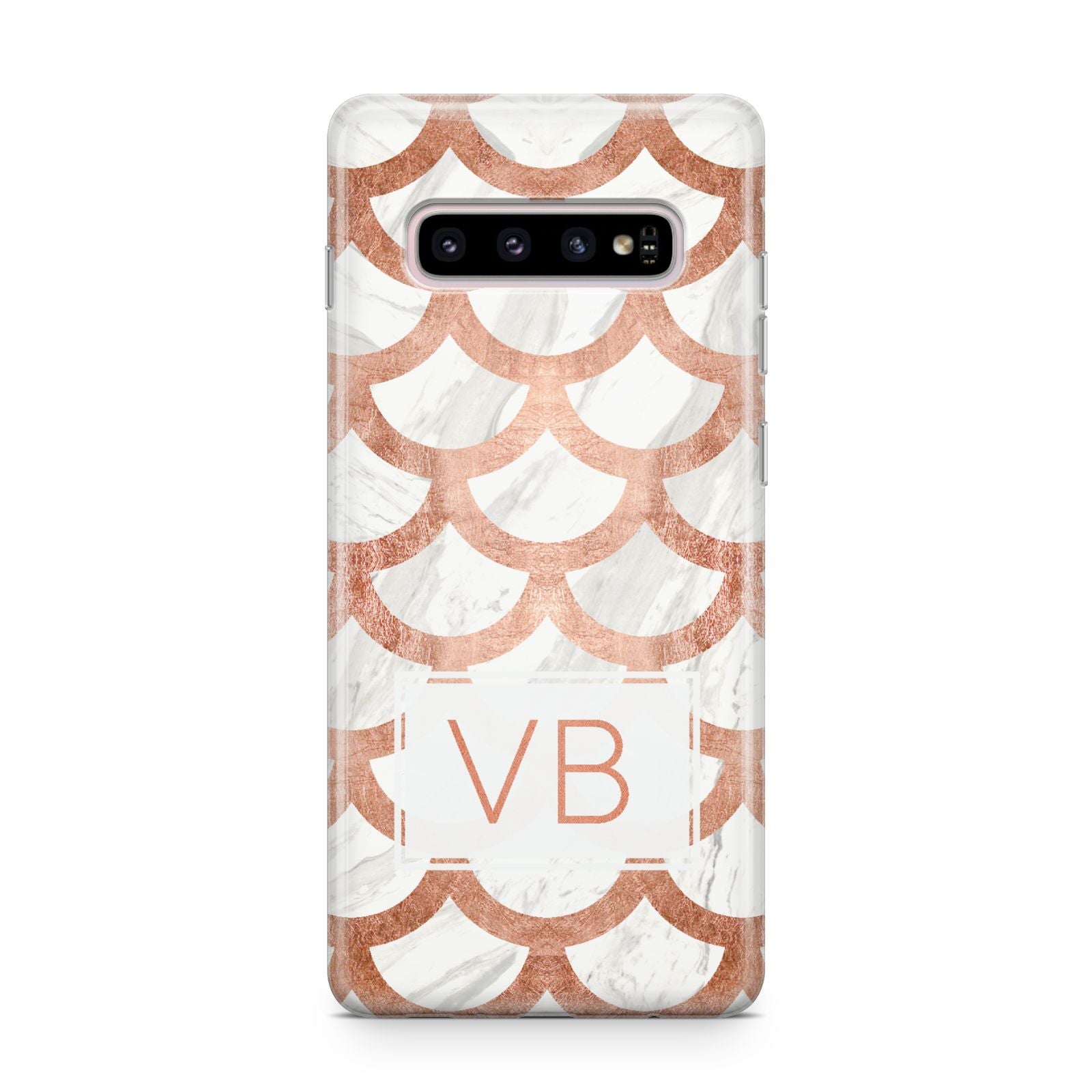 Personalised Marble Initials Scales Samsung Galaxy S10 Plus Case