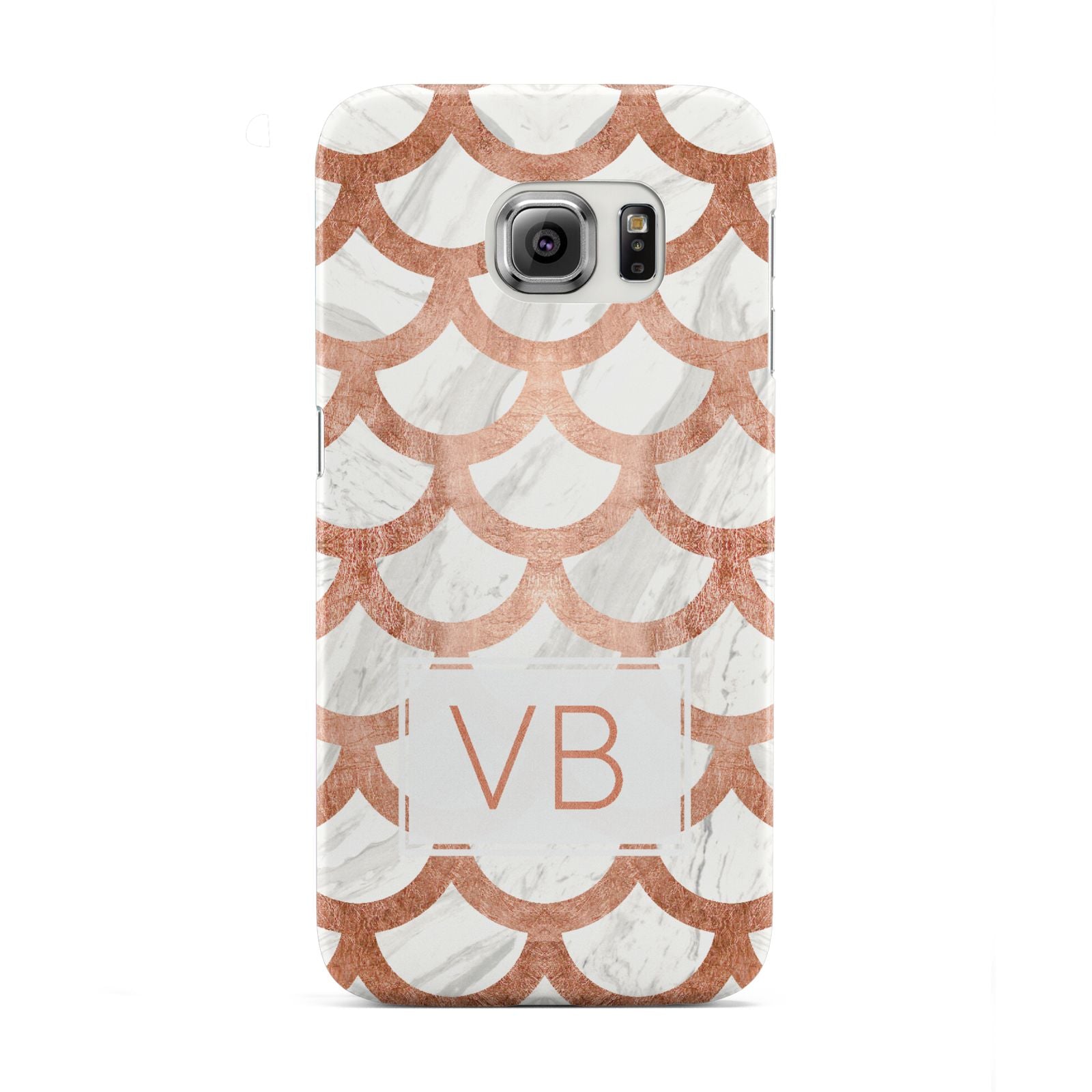 Personalised Marble Initials Scales Samsung Galaxy S6 Edge Case