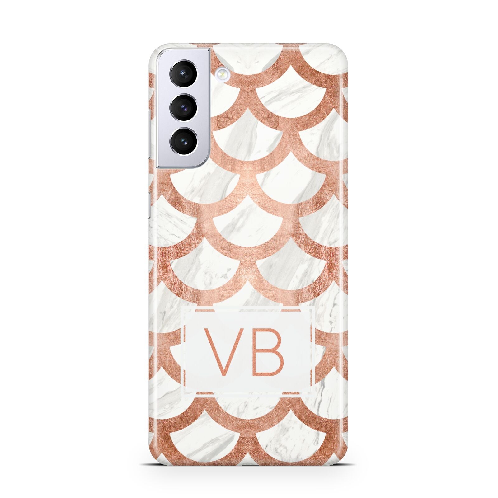 Personalised Marble Initials Scales Samsung S21 Plus Phone Case