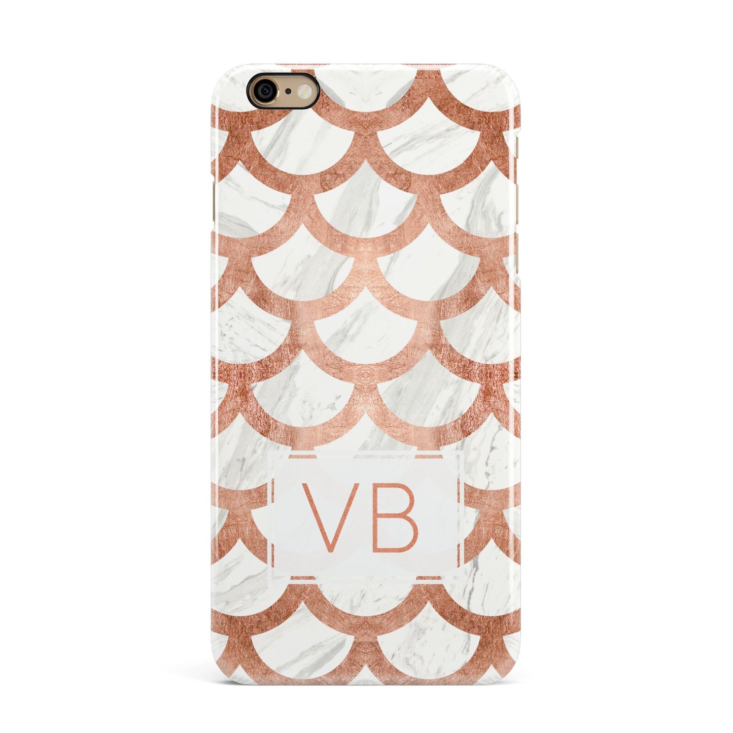 Personalised Marble Initials Scales iPhone 6 Plus 3D Snap Case on Gold Phone