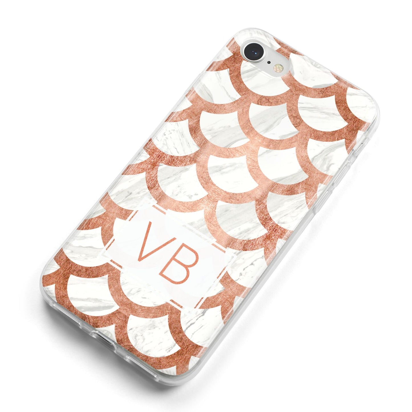 Personalised Marble Initials Scales iPhone 8 Bumper Case on Silver iPhone Alternative Image