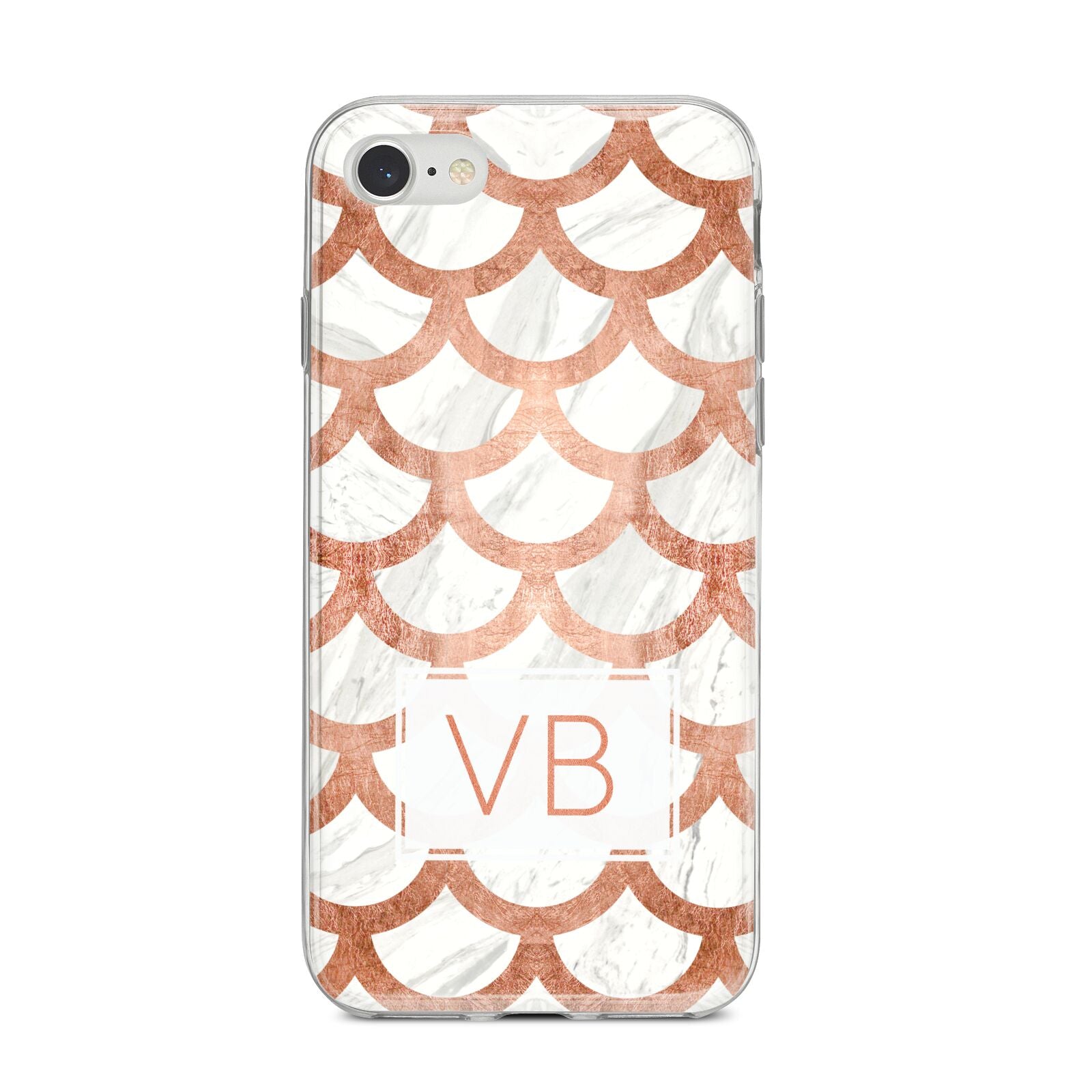 Personalised Marble Initials Scales iPhone 8 Bumper Case on Silver iPhone