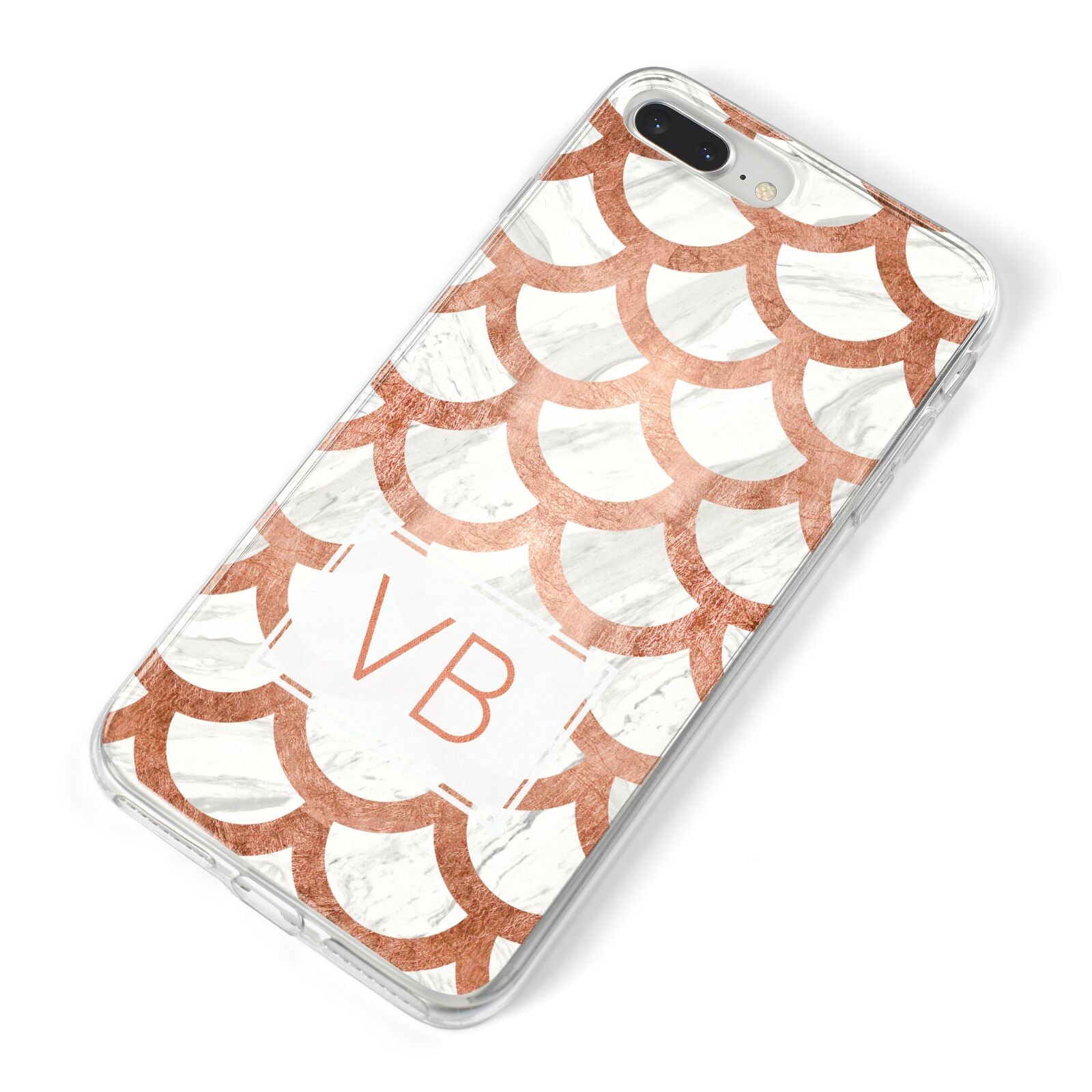 Personalised Marble Initials Scales iPhone 8 Plus Bumper Case on Silver iPhone Alternative Image