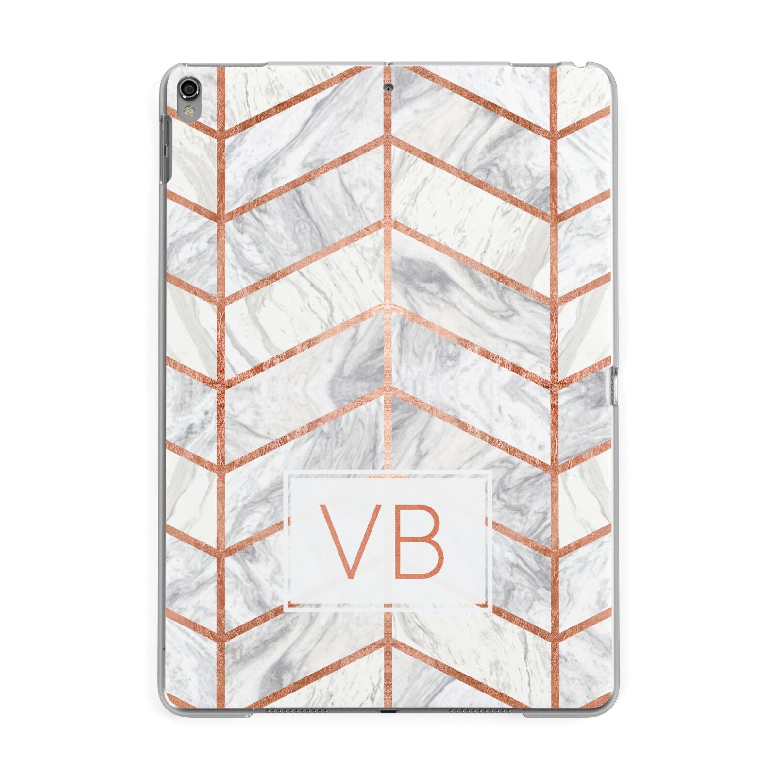 Personalised Marble Initials Shapes Apple iPad Grey Case