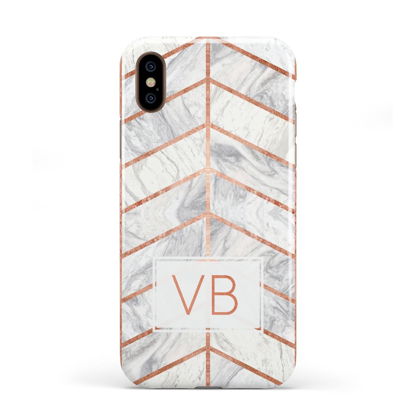 Personalised Marble Initials Shapes Apple iPhone XS 3D Tough