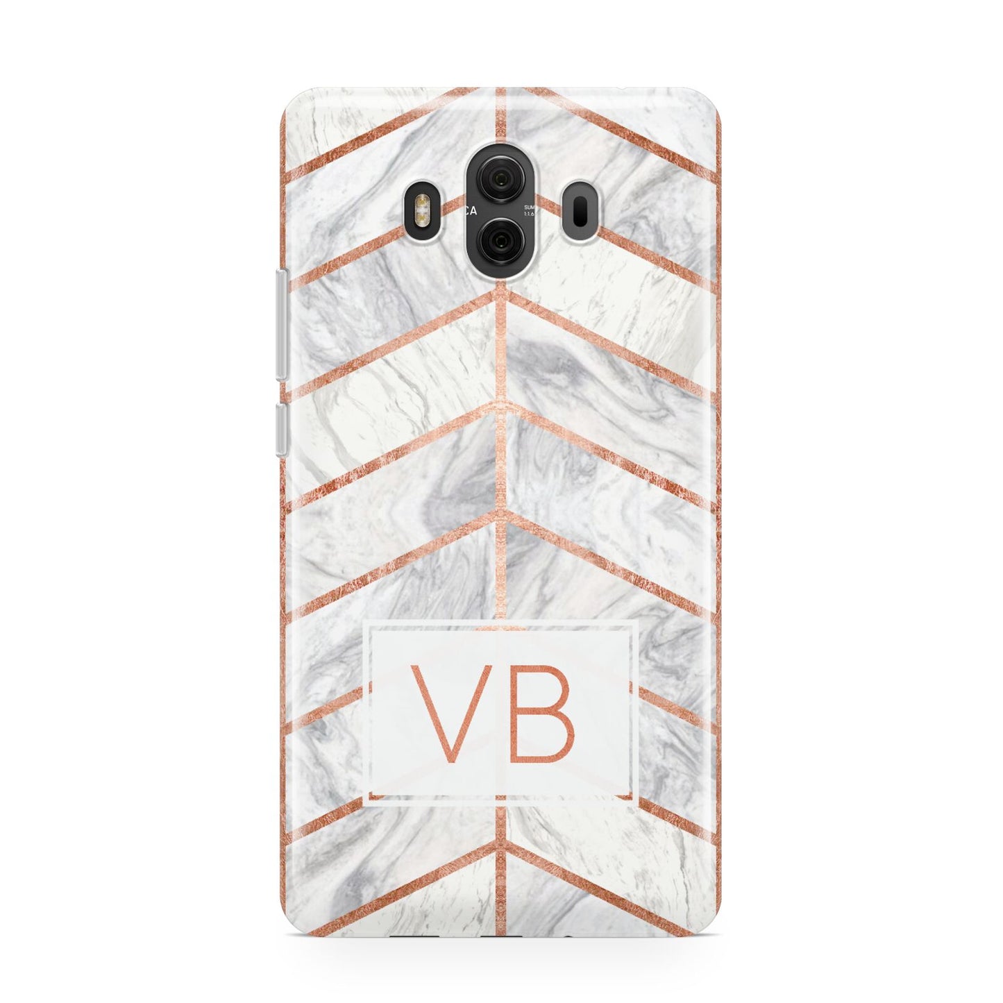 Personalised Marble Initials Shapes Huawei Mate 10 Protective Phone Case