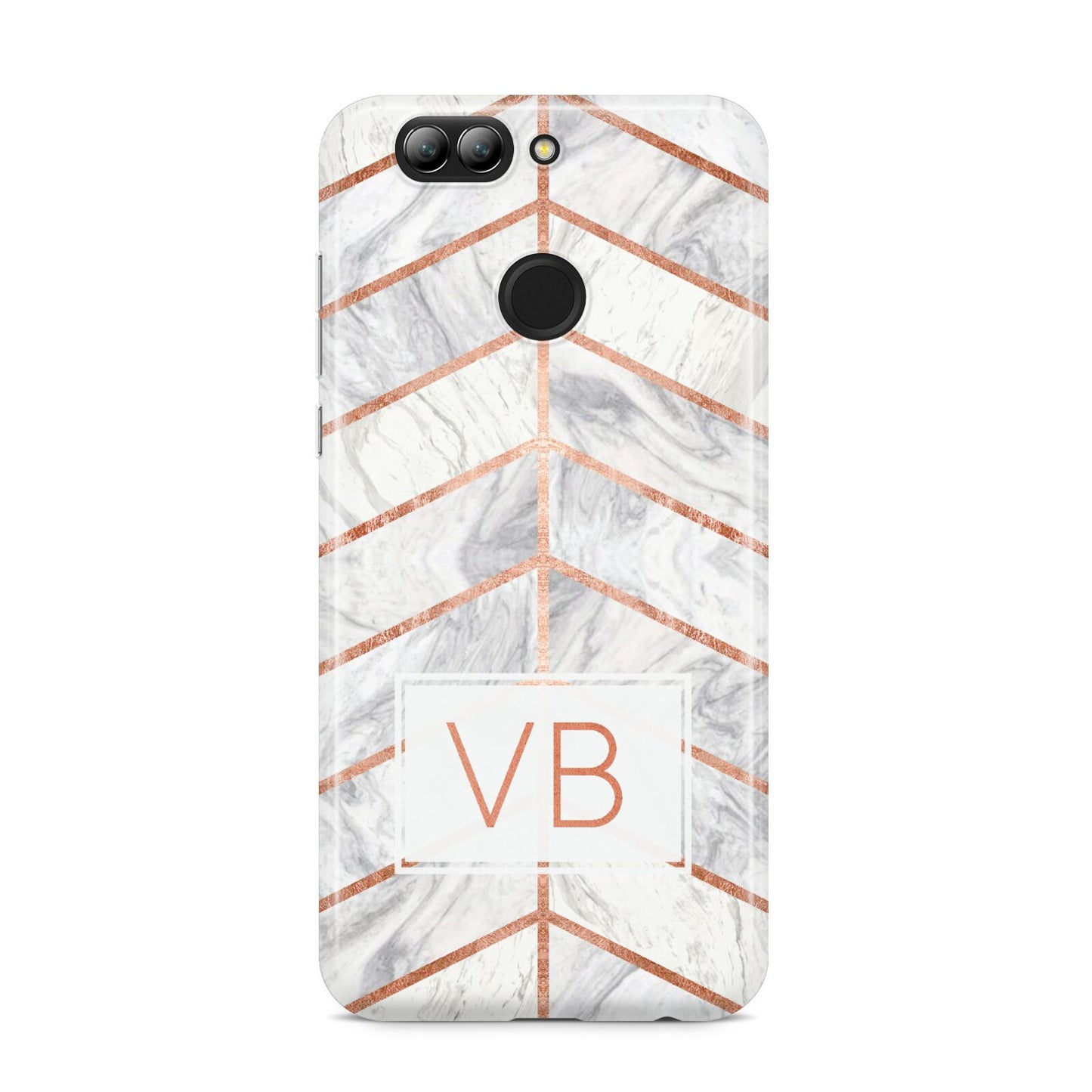 Personalised Marble Initials Shapes Huawei Nova 2s Phone Case