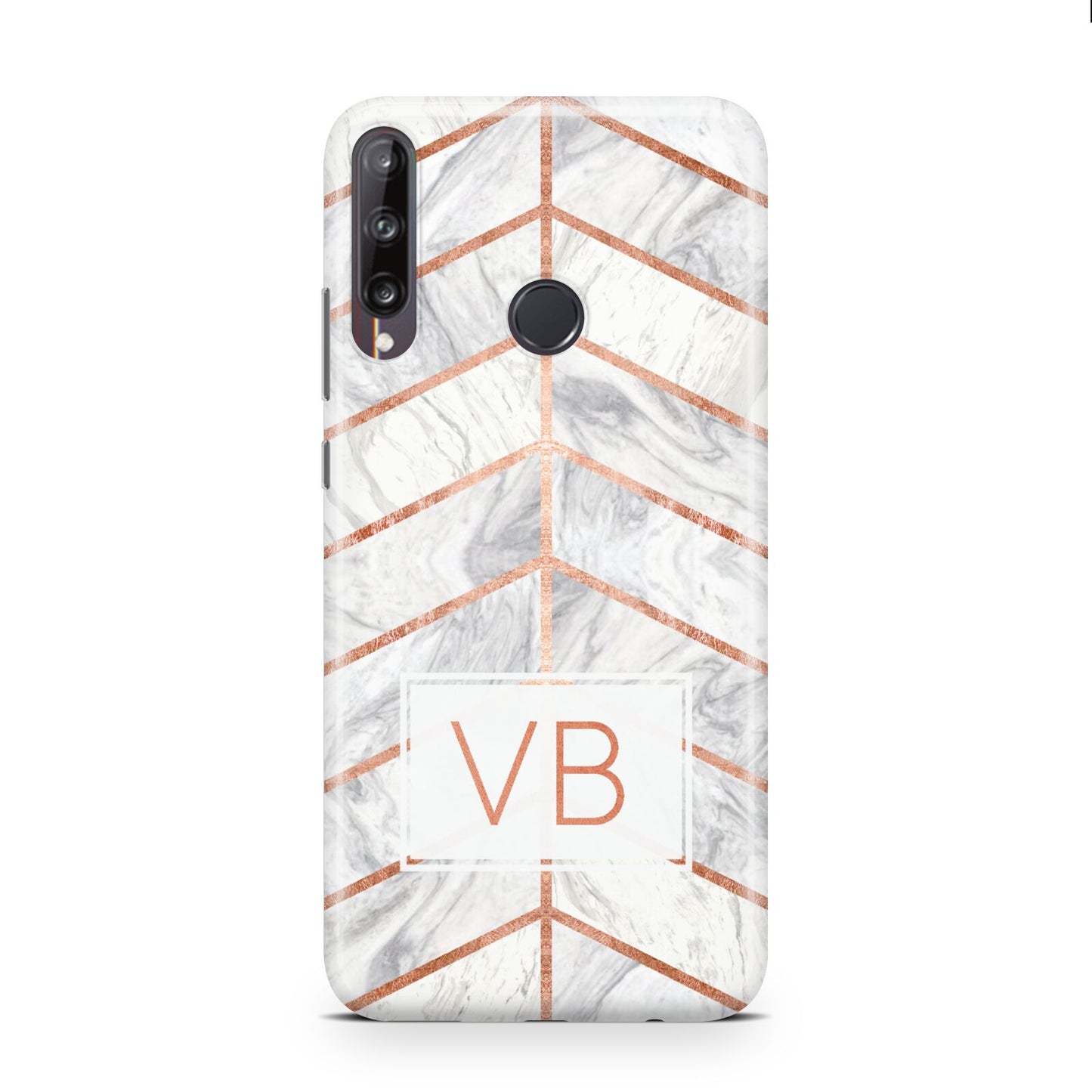 Personalised Marble Initials Shapes Huawei P40 Lite E Phone Case