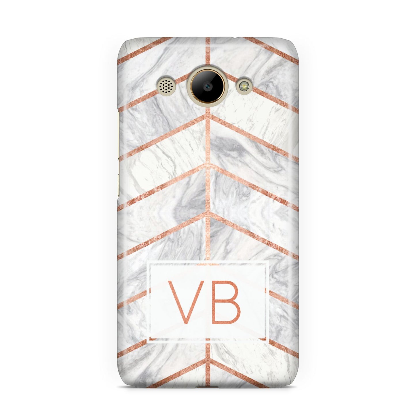 Personalised Marble Initials Shapes Huawei Y3 2017