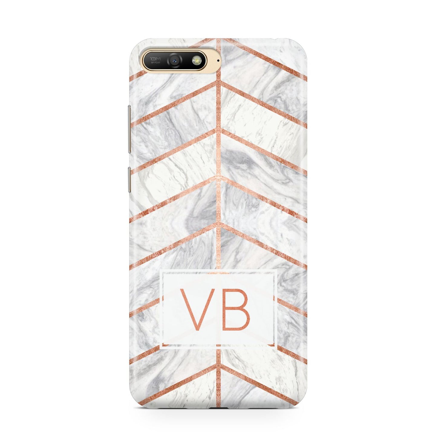 Personalised Marble Initials Shapes Huawei Y6 2018