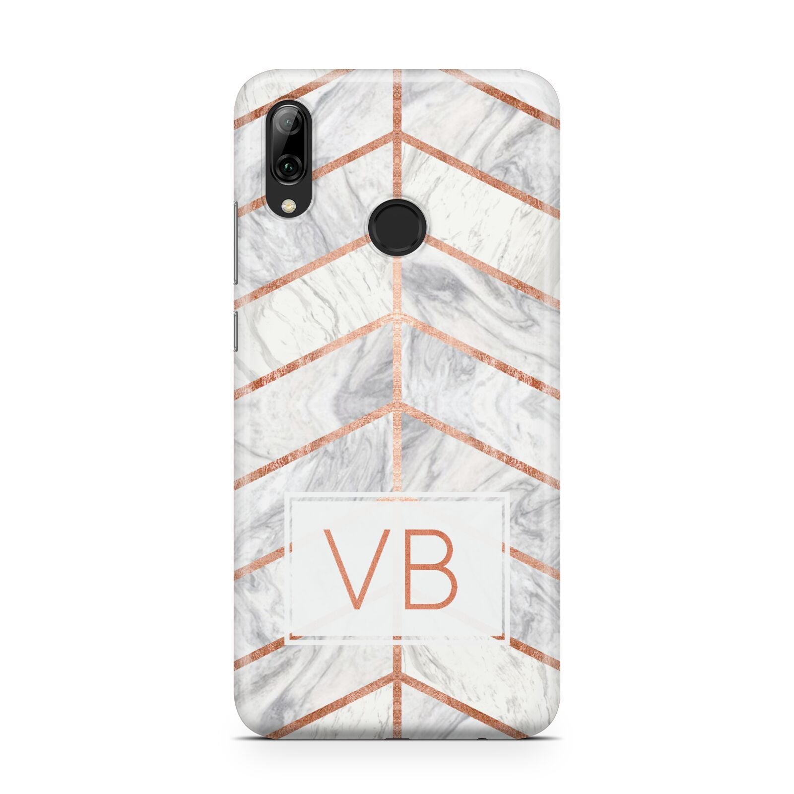 Personalised Marble Initials Shapes Huawei Y7 2019