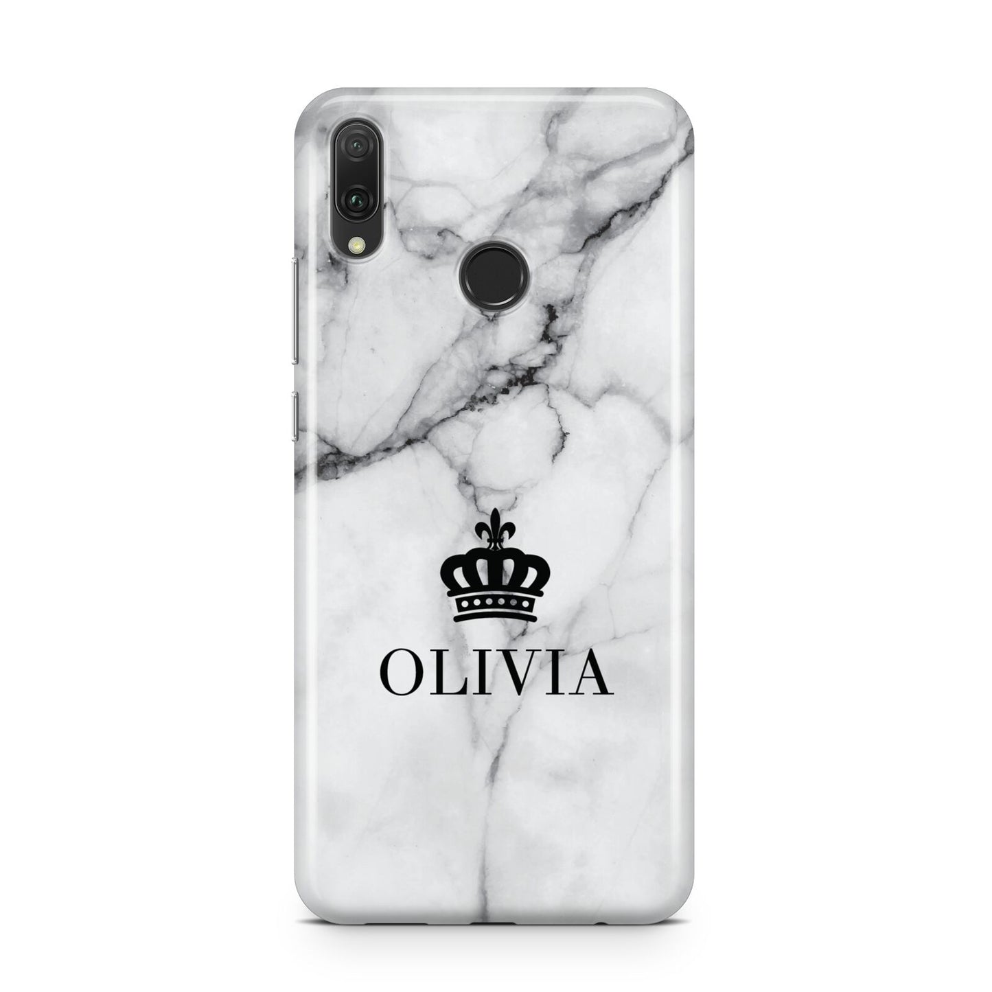 Personalised Marble Name Crown Huawei Y9 2019