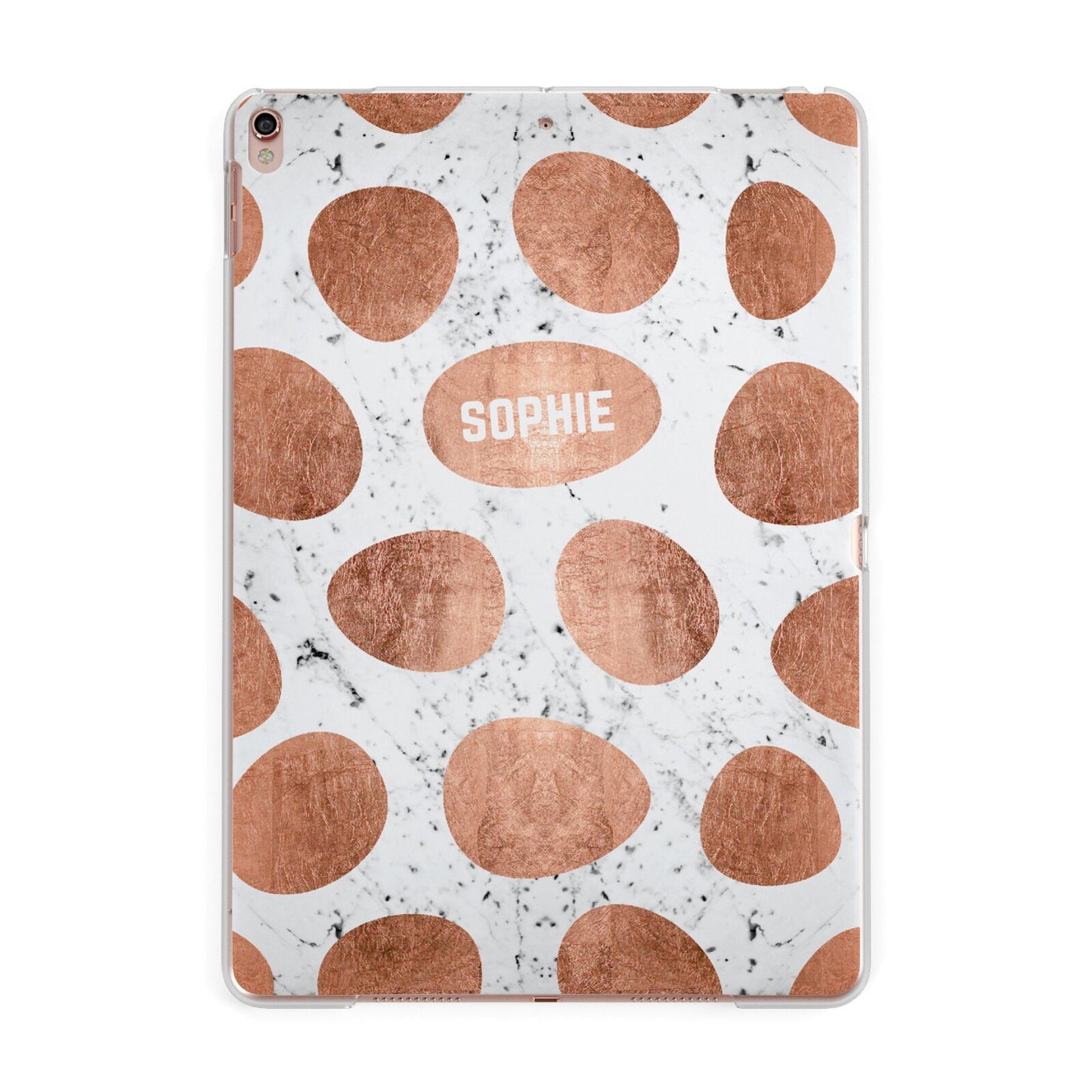 Personalised Marble Name Initials Rose Gold Dots Apple iPad Rose Gold Case