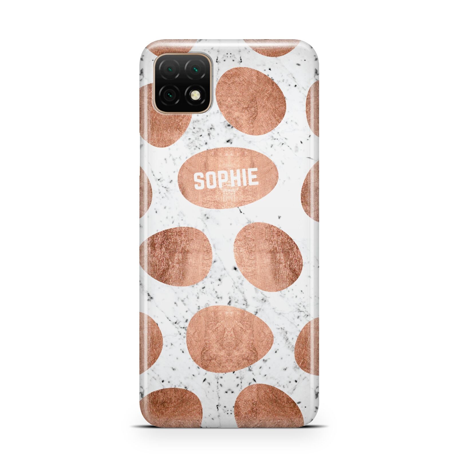 Personalised Marble Name Initials Rose Gold Dots Huawei Enjoy 20 Phone Case