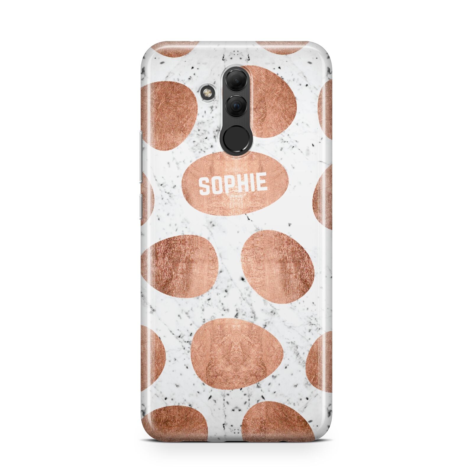 Personalised Marble Name Initials Rose Gold Dots Huawei Mate 20 Lite