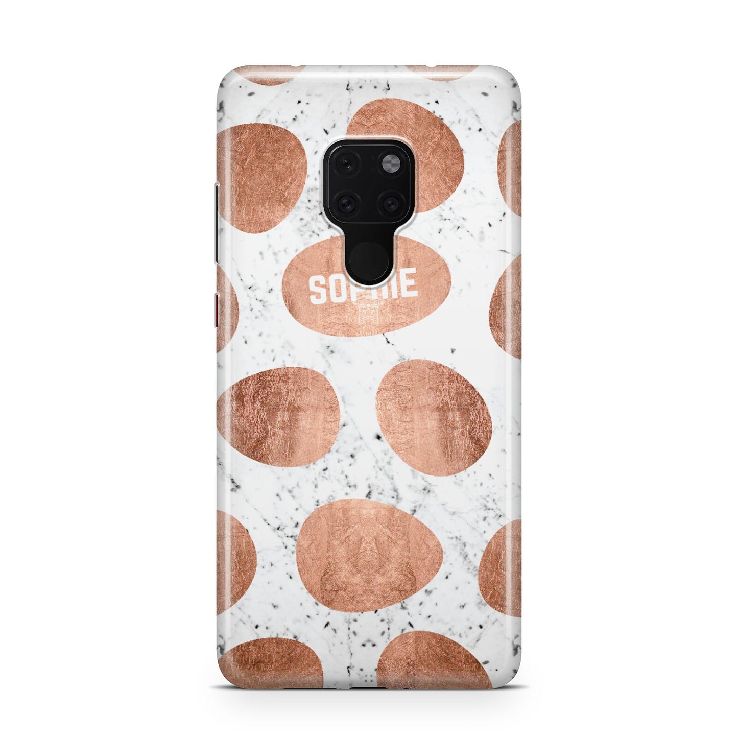 Personalised Marble Name Initials Rose Gold Dots Huawei Mate 20 Phone Case