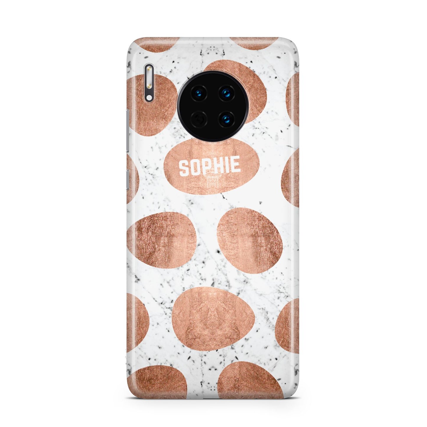 Personalised Marble Name Initials Rose Gold Dots Huawei Mate 30