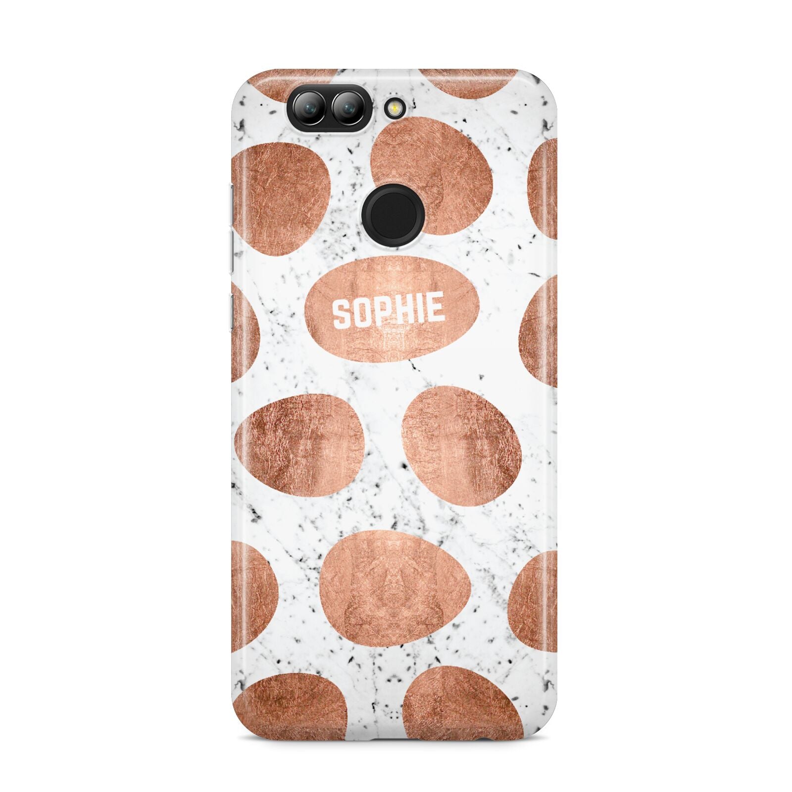 Personalised Marble Name Initials Rose Gold Dots Huawei Nova 2s Phone Case