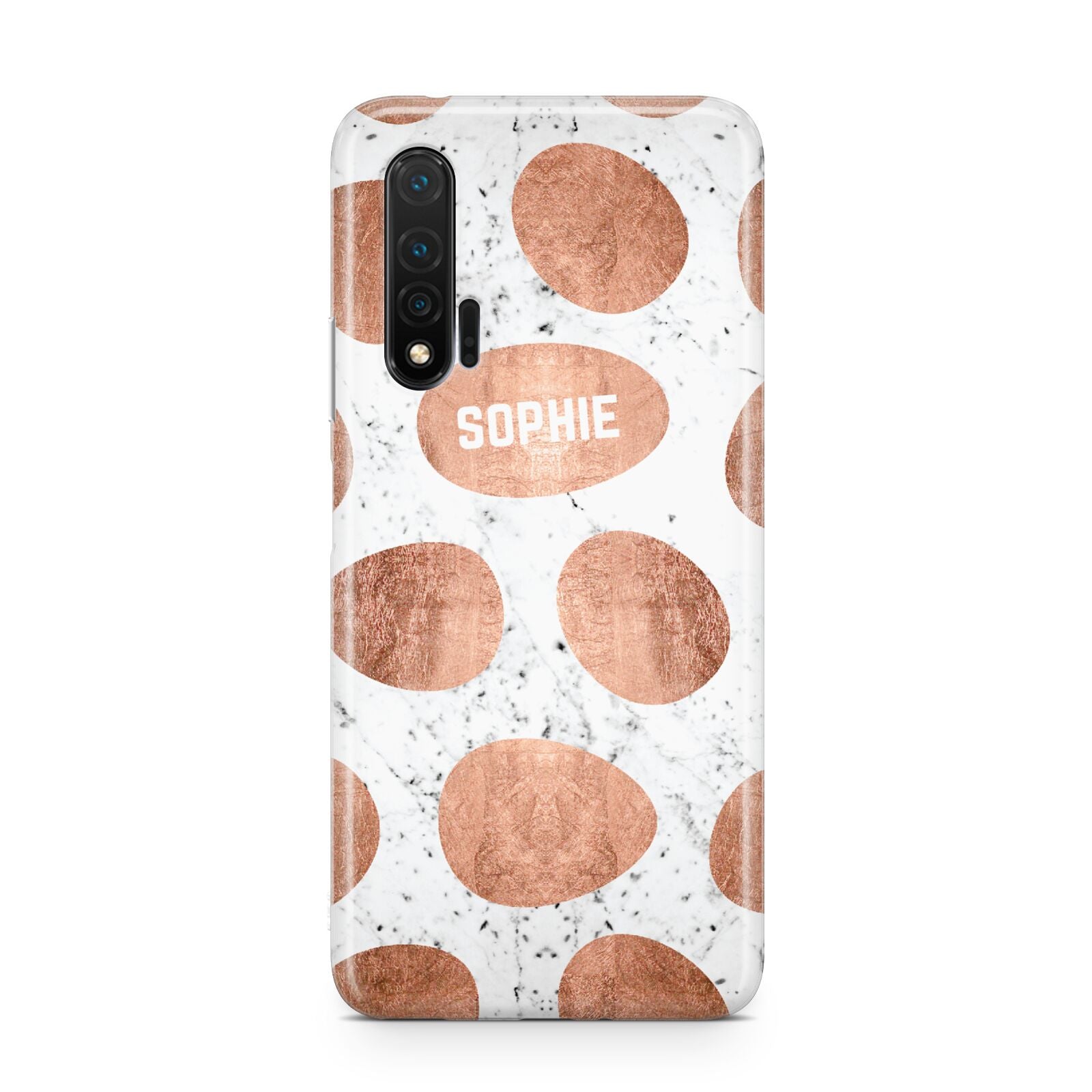 Personalised Marble Name Initials Rose Gold Dots Huawei Nova 6 Phone Case