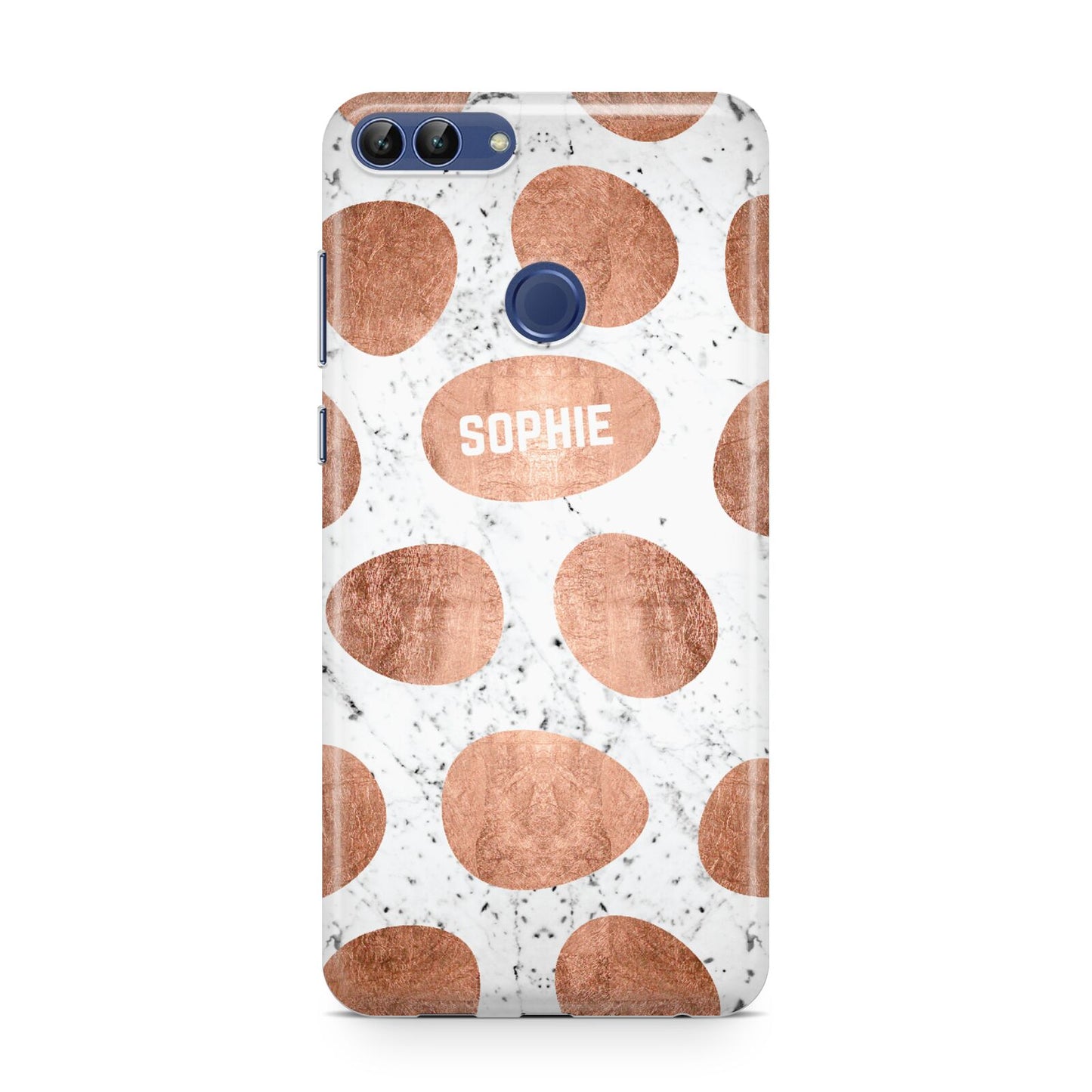 Personalised Marble Name Initials Rose Gold Dots Huawei P Smart Case