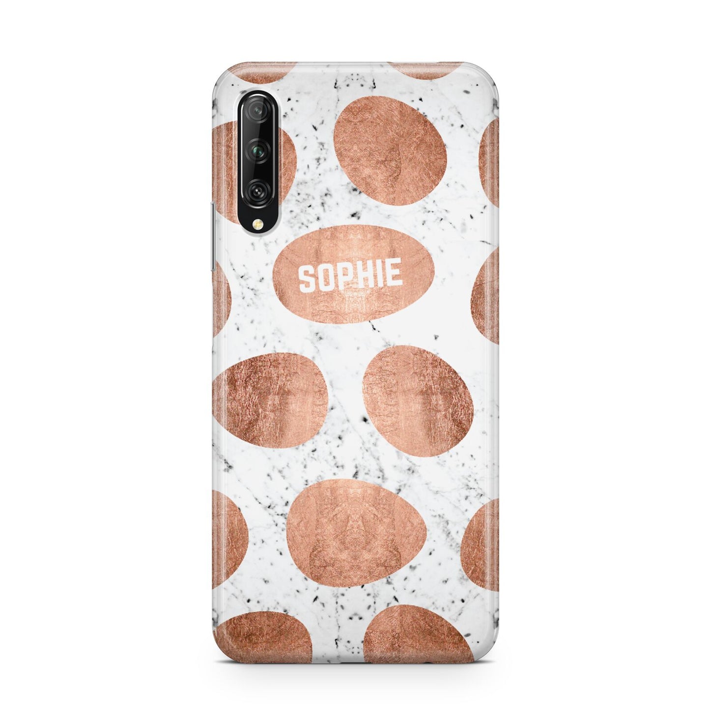 Personalised Marble Name Initials Rose Gold Dots Huawei P Smart Pro 2019