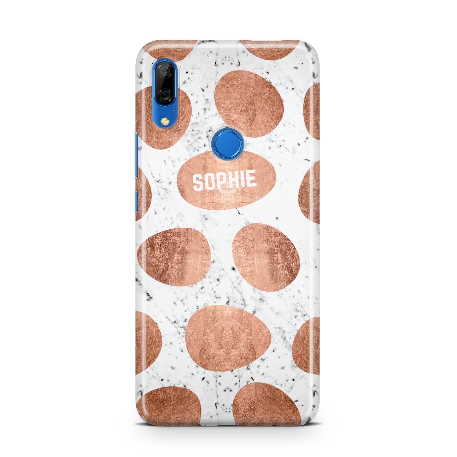 Personalised Marble Name Initials Rose Gold Dots Huawei P Smart Z