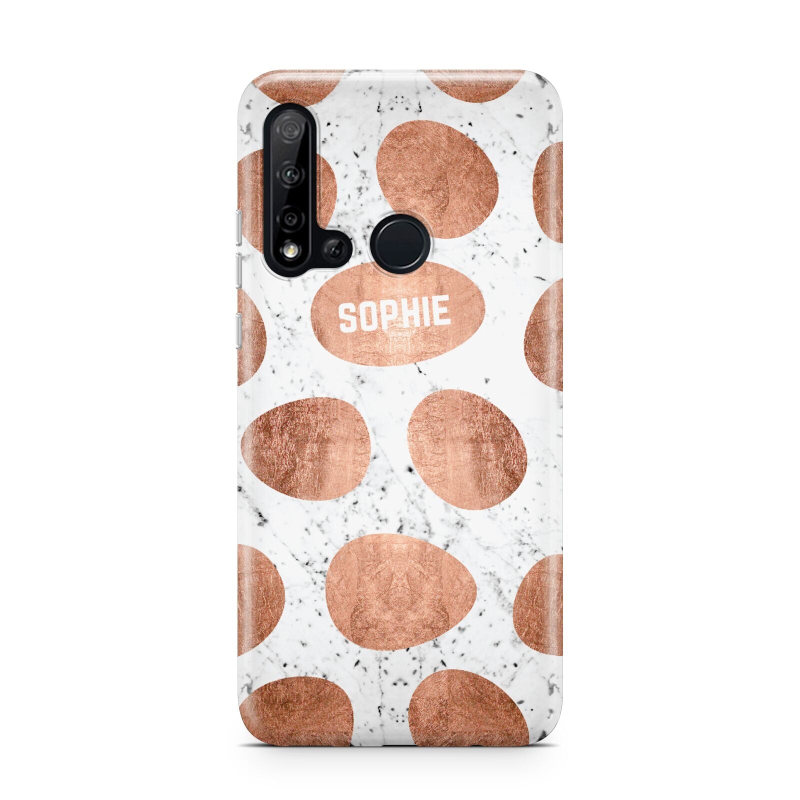 Personalised Marble Name Initials Rose Gold Dots Huawei P20 Lite 5G Phone Case