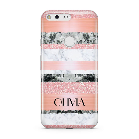 Personalised Marble Name Text Custom Google Pixel Case