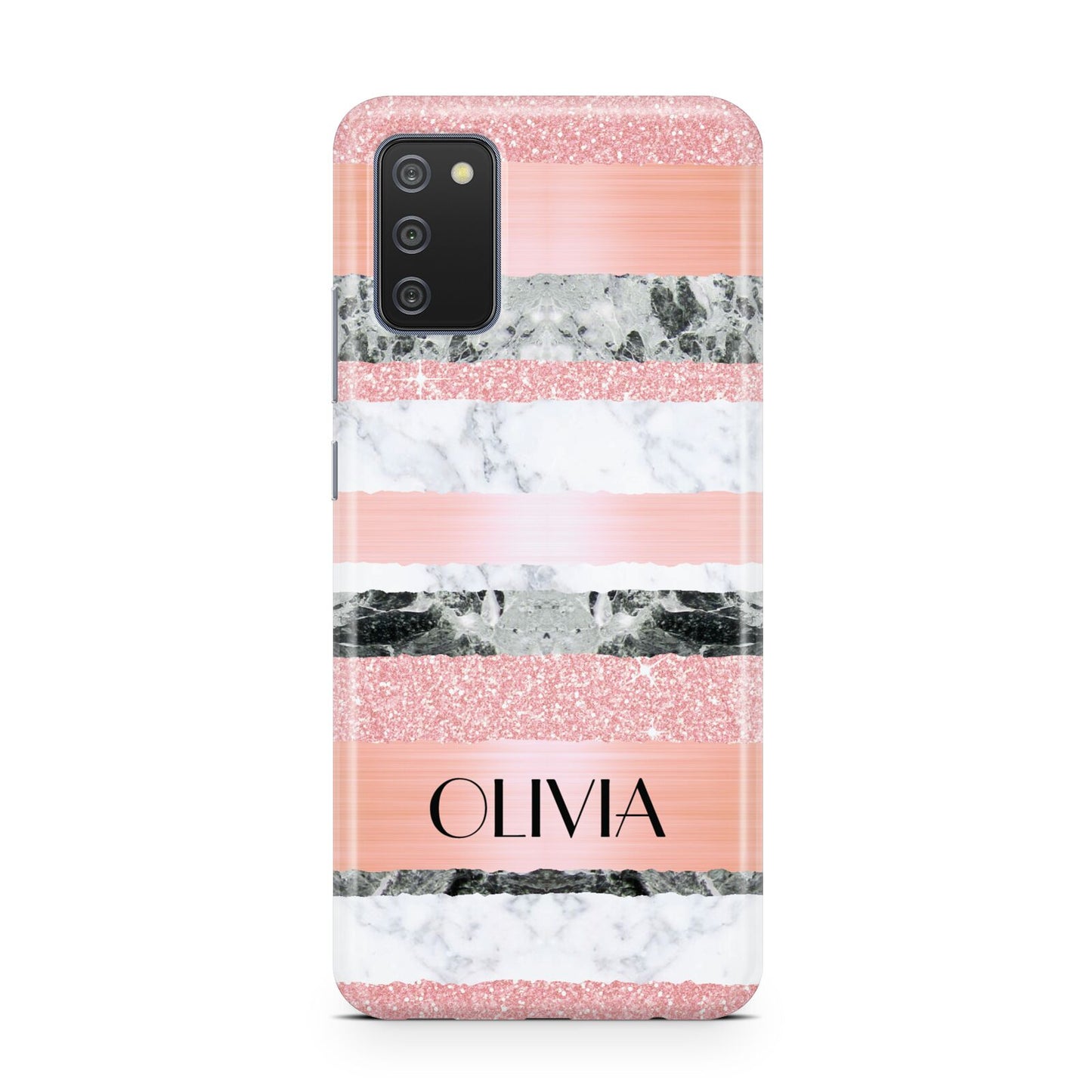 Personalised Marble Name Text Custom Samsung A02s Case