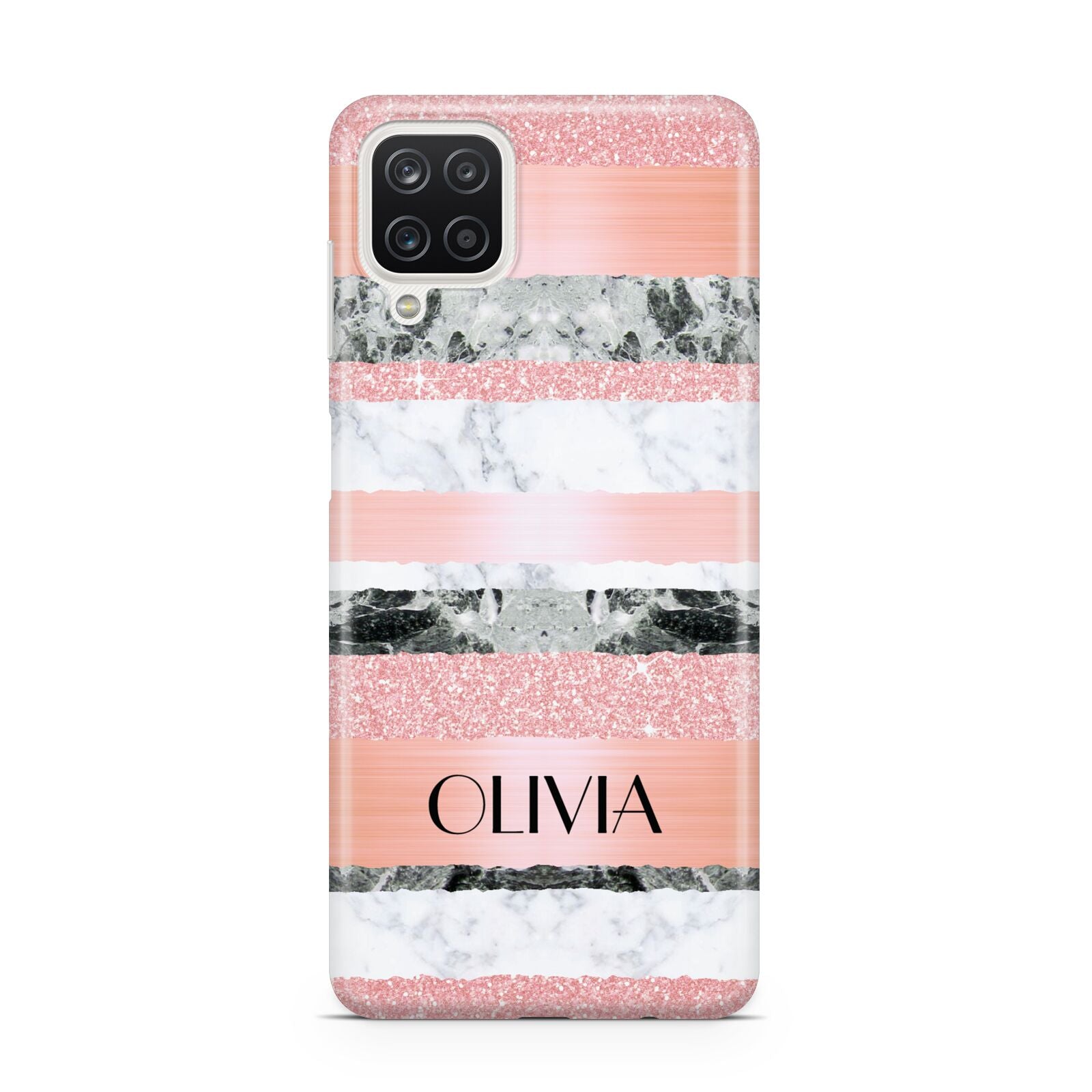 Personalised Marble Name Text Custom Samsung A12 Case