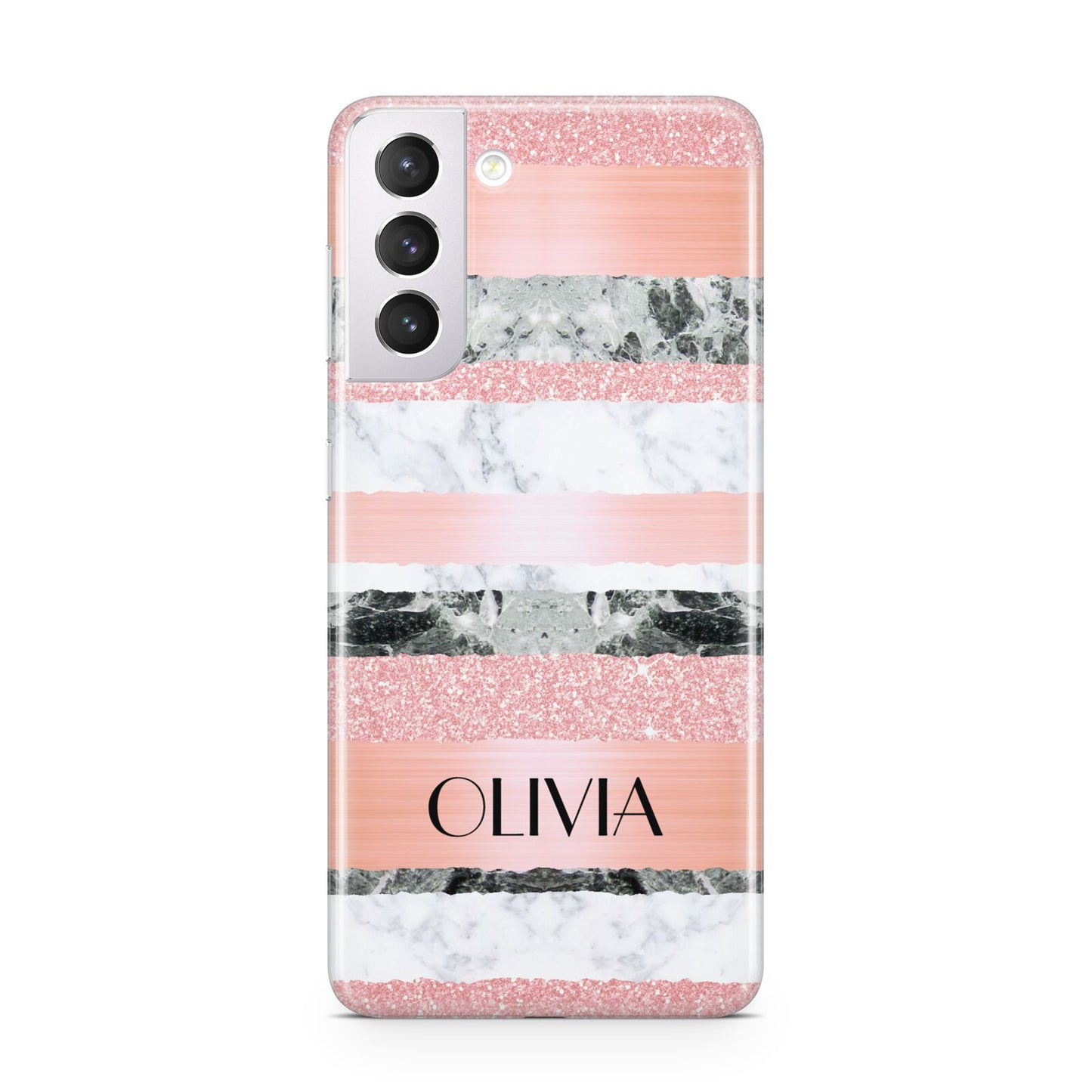 Personalised Marble Name Text Custom Samsung S21 Case