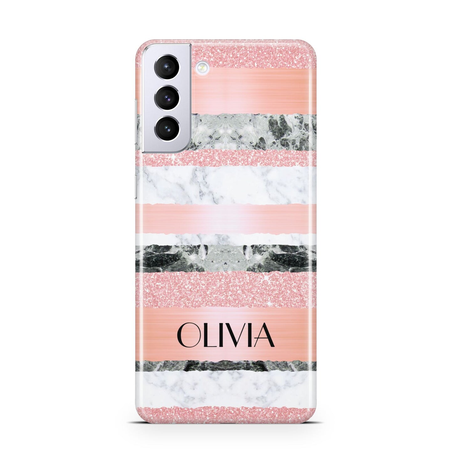 Personalised Marble Name Text Custom Samsung S21 Plus Case