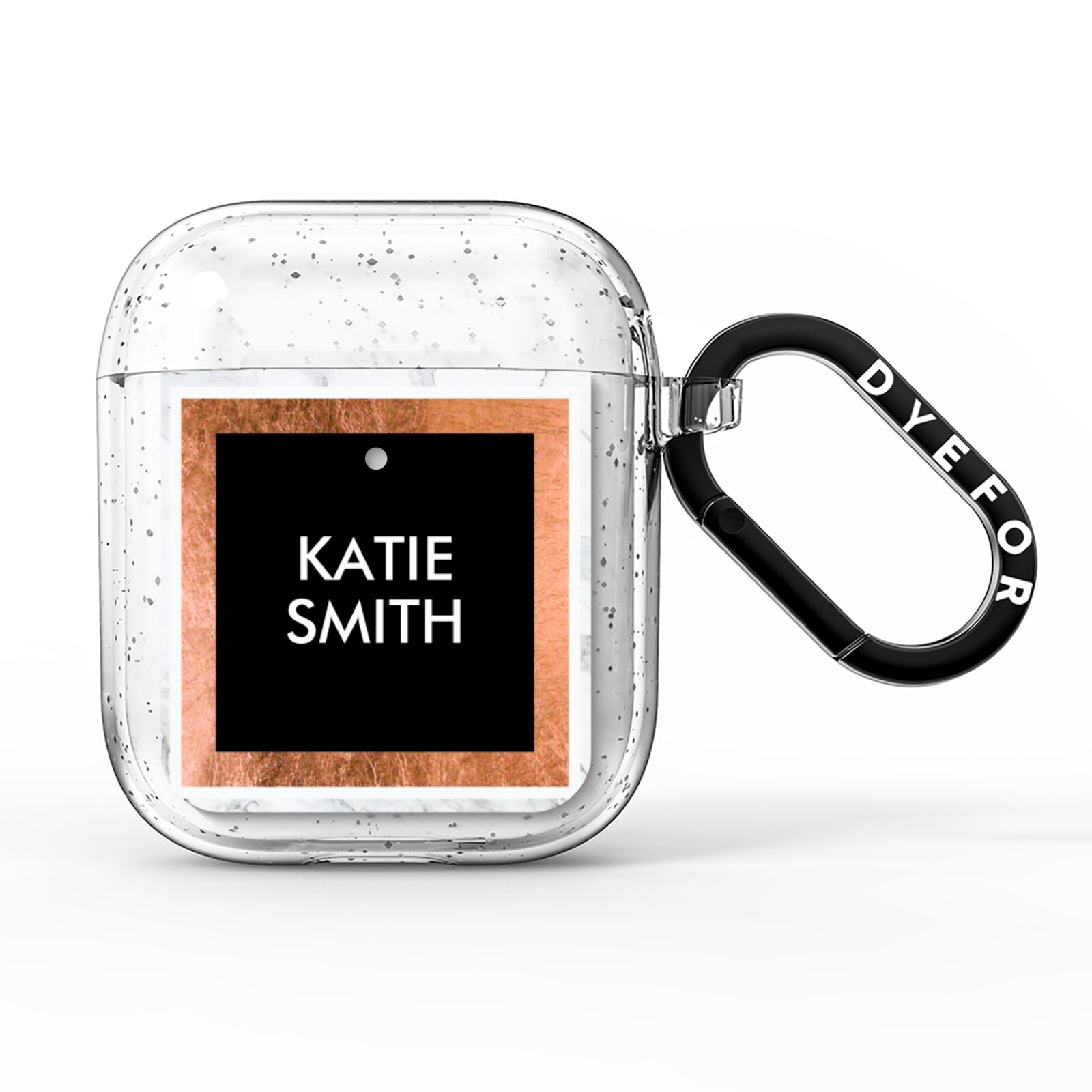 Personalised Marble Name Text Initials AirPods Glitter Case