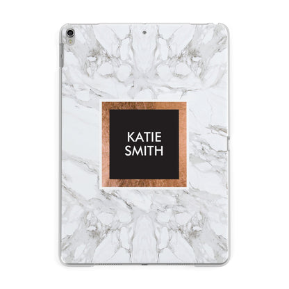 Personalised Marble Name Text Initials Apple iPad Silver Case