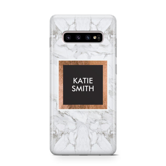 Personalised Marble Name Text Initials Protective Samsung Galaxy Case