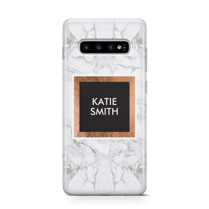 Personalised Marble Name Text Initials Samsung Galaxy S10 Case