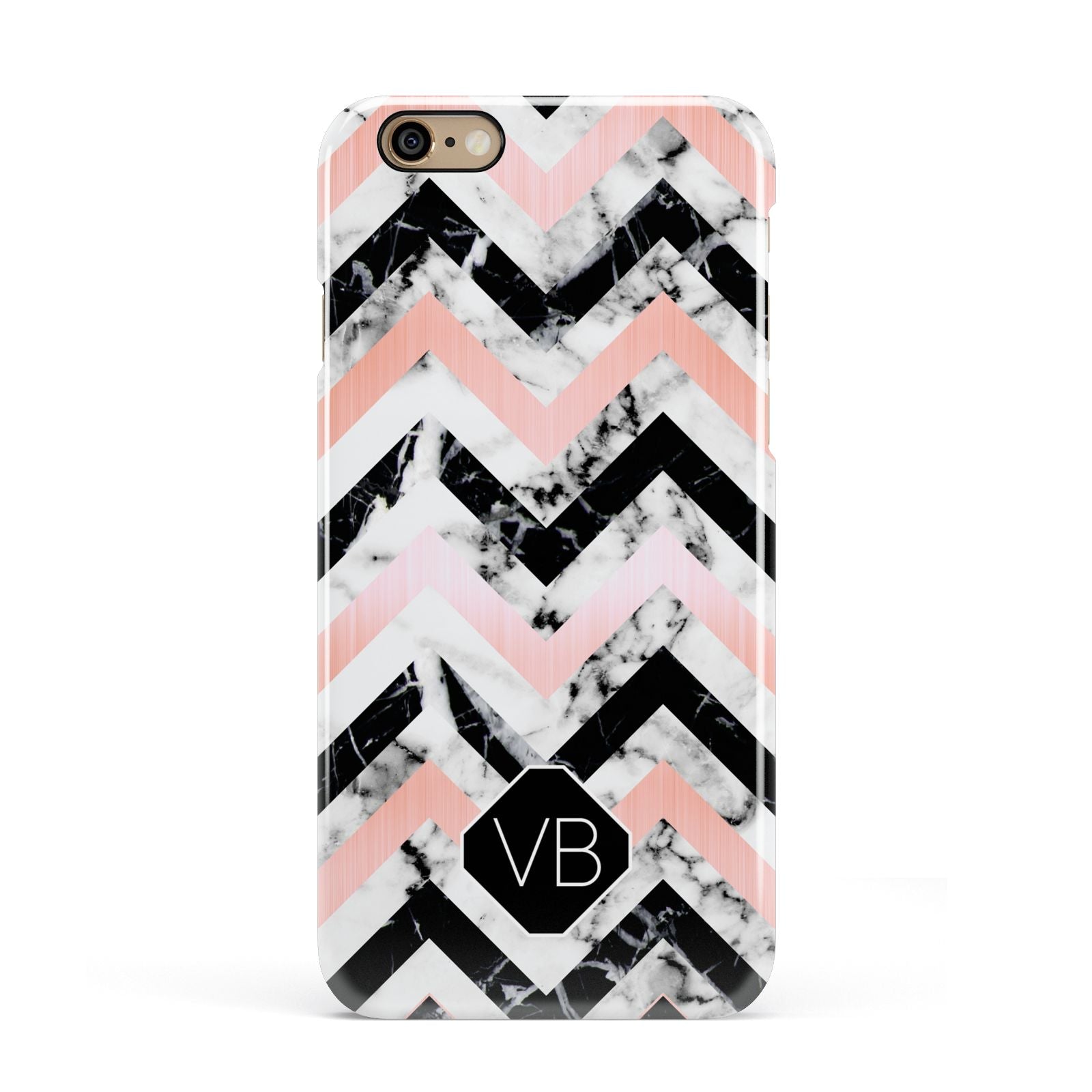 Personalised Marble Pattern Initials Apple iPhone 6 3D Snap Case