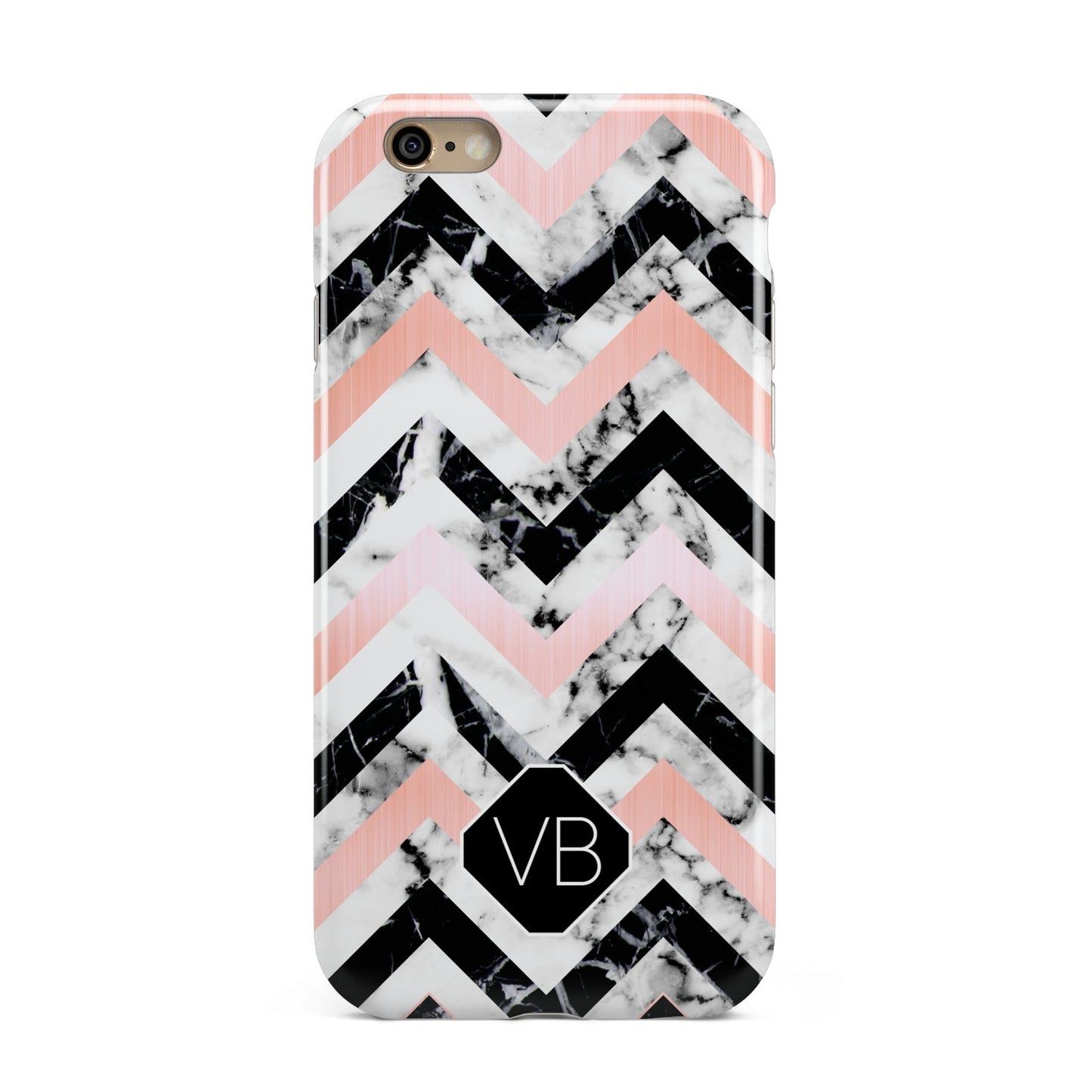 Personalised Marble Pattern Initials Apple iPhone 6 3D Tough Case