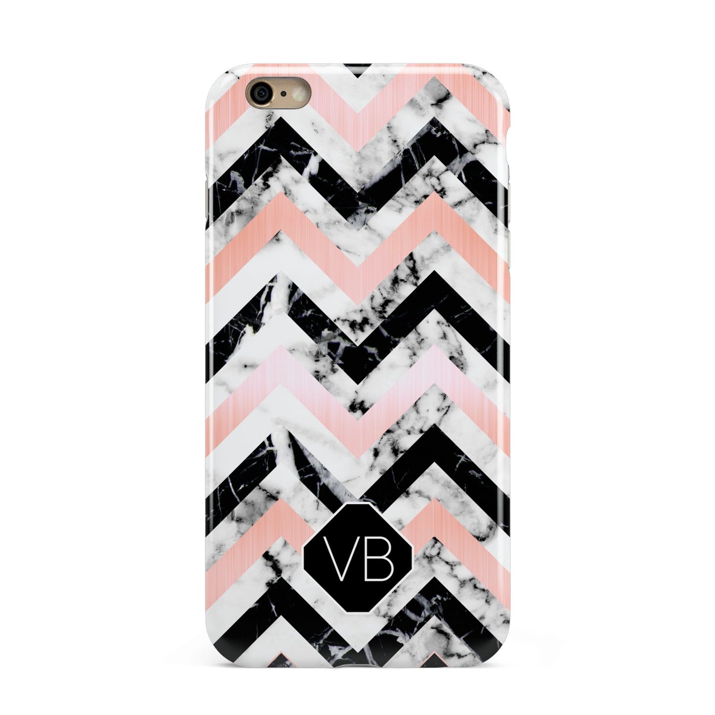 Personalised Marble Pattern Initials Apple iPhone 6 Plus 3D Tough Case