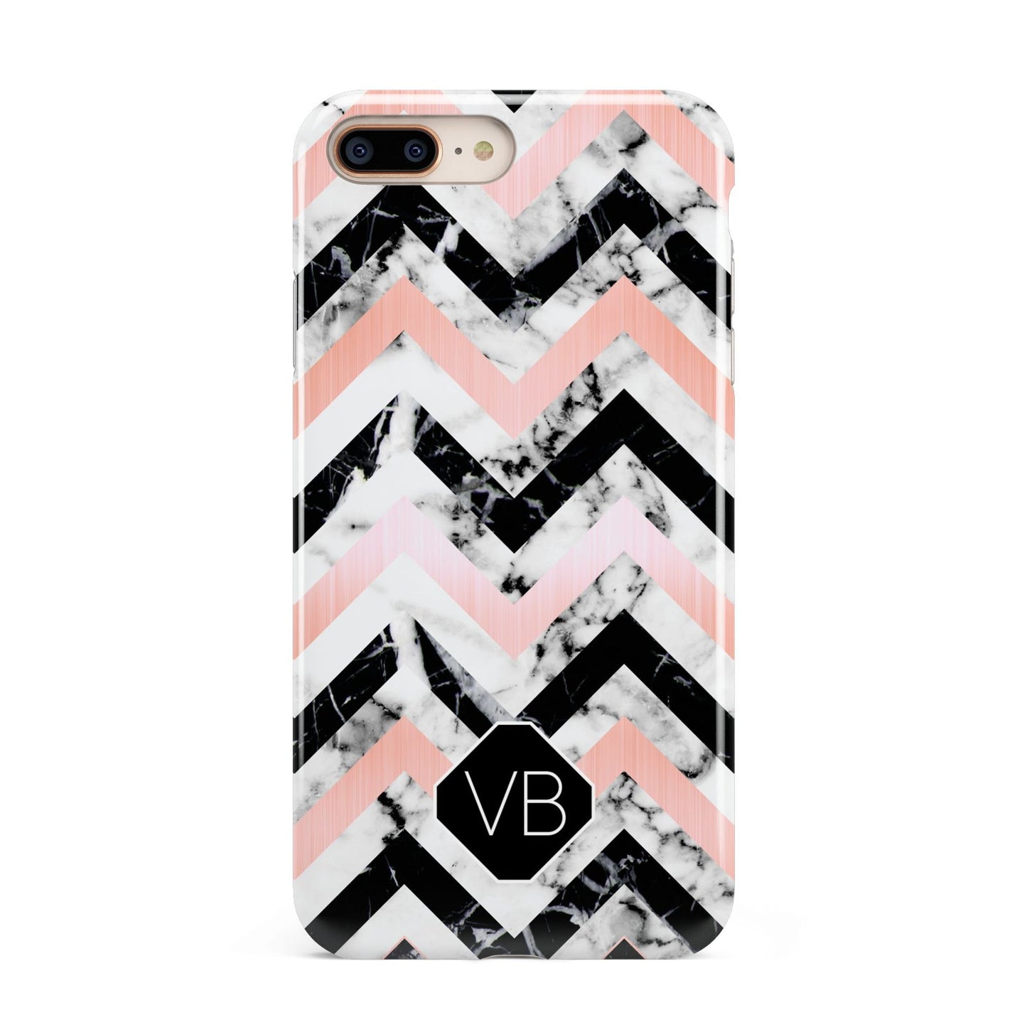 Personalised Marble Pattern Initials Apple iPhone 7 8 Plus 3D Tough Case