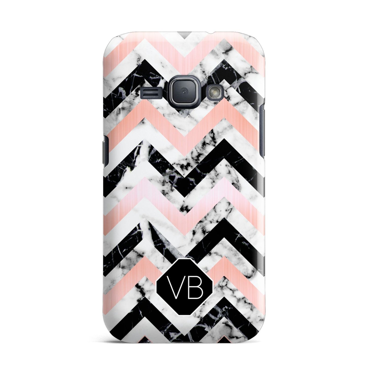 Personalised Marble Pattern Initials Samsung Galaxy J1 2016 Case