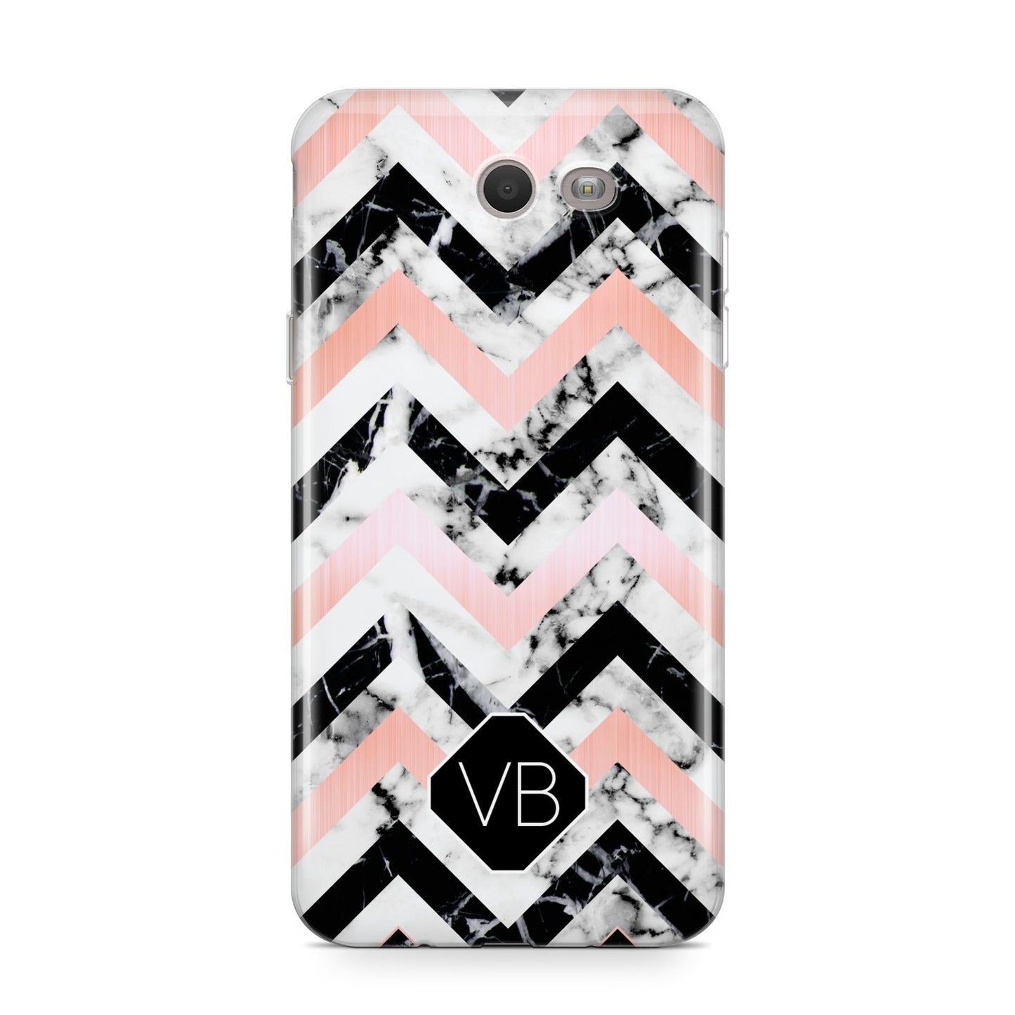 Personalised Marble Pattern Initials Samsung Galaxy J7 2017 Case