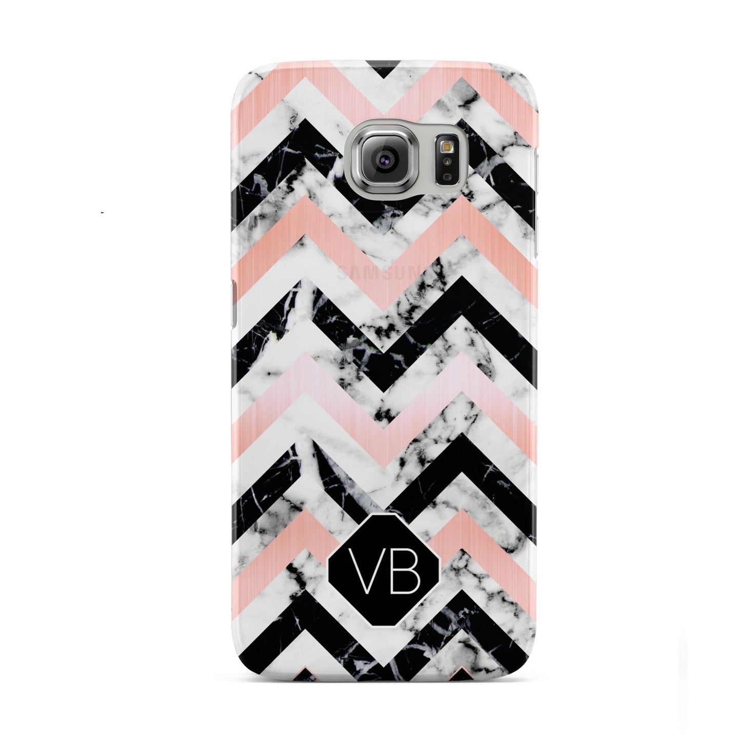 Personalised Marble Pattern Initials Samsung Galaxy S6 Case