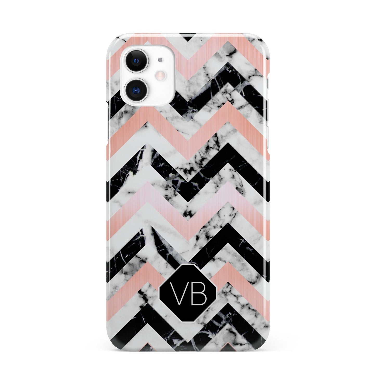 Personalised Marble Pattern Initials iPhone 11 3D Snap Case