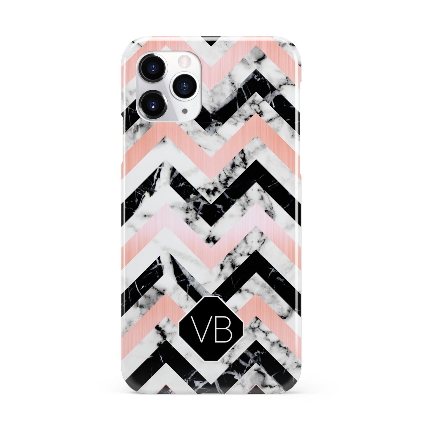 Personalised Marble Pattern Initials iPhone 11 Pro 3D Snap Case