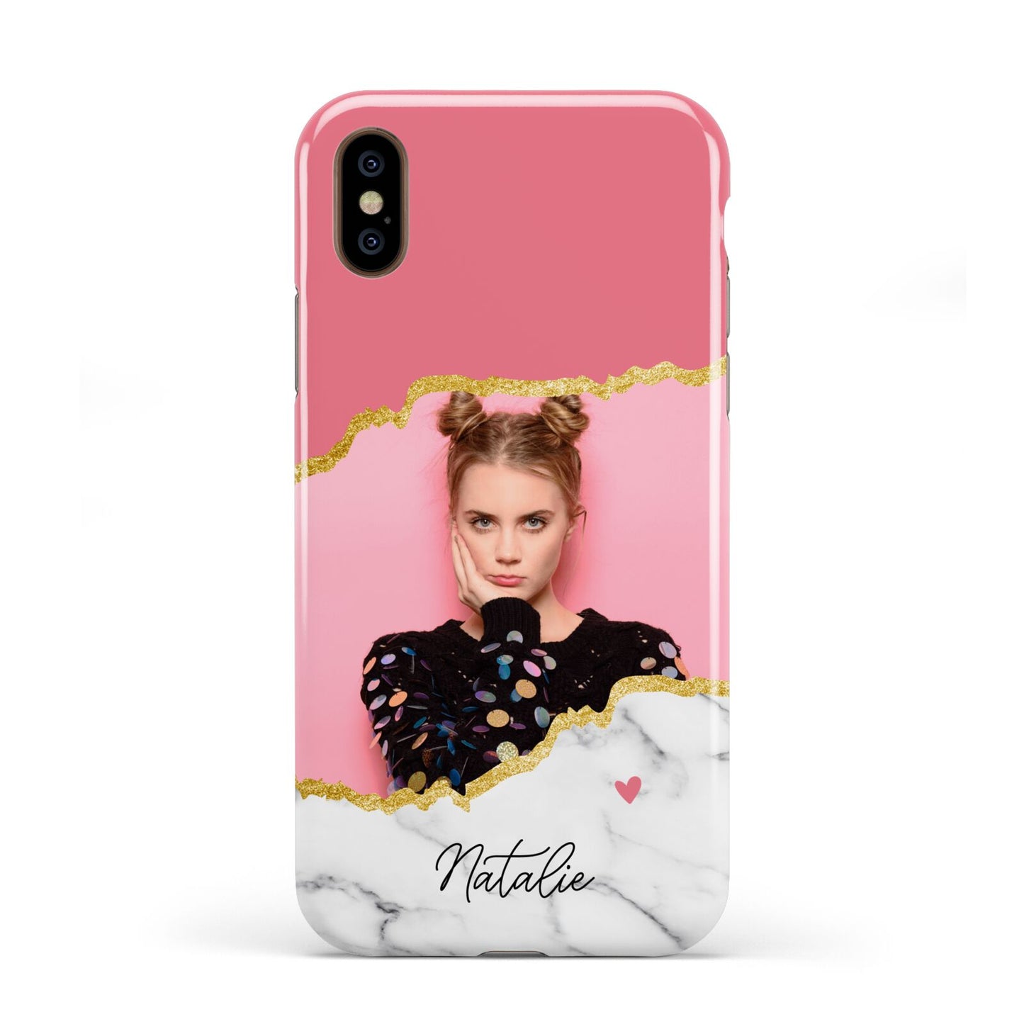 Personalised Marble Photo Apple iPhone XS 3D Tough